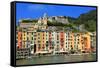 Portovenere, Italian Riviera, UNESCO World Heritage Site, Liguria, Italy, Europe-Hans-Peter Merten-Framed Stretched Canvas