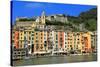 Portovenere, Italian Riviera, UNESCO World Heritage Site, Liguria, Italy, Europe-Hans-Peter Merten-Stretched Canvas