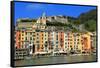 Portovenere, Italian Riviera, UNESCO World Heritage Site, Liguria, Italy, Europe-Hans-Peter Merten-Framed Stretched Canvas