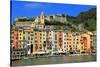 Portovenere, Italian Riviera, UNESCO World Heritage Site, Liguria, Italy, Europe-Hans-Peter Merten-Stretched Canvas