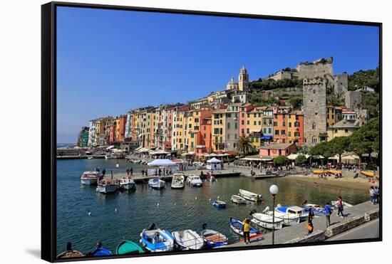 Portovenere, Italian Riviera, UNESCO World Heritage Site, Liguria, Italy, Europe-Hans-Peter Merten-Framed Stretched Canvas