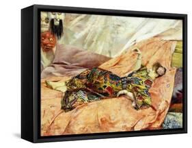 Porträt von Sarah Bernhardt in einem chinesischen Interieur-Georges Rochegrosse-Framed Stretched Canvas