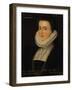 Portrait an Anne Blythe (1536-1615), Wife of Peter Osborn, Bust-Length, in a Black Dress with a Ruf-English School-Framed Giclee Print