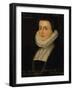 Portrait an Anne Blythe (1536-1615), Wife of Peter Osborn, Bust-Length, in a Black Dress with a Ruf-English School-Framed Giclee Print