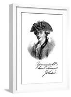 Portrait and Autograph of Major John Andre, 18th Century British Soldier and Spy, C1880-null-Framed Giclee Print