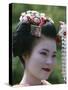 Portrait, Apprentice Geisha (Maiko), Woman Dressed in Traditional Costume, Japan-null-Stretched Canvas