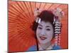 Portrait, Apprentice Geisha (Maiko), Woman Dressed in Traditional Costume, Japan-null-Mounted Premium Photographic Print