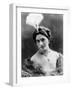 Portrait around, 1900 of the famous Dutch dancer MATA HARI, in a white dress (b/w photo)-null-Framed Photo