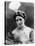 Portrait around, 1900 of the famous Dutch dancer MATA HARI, in a white dress (b/w photo)-null-Stretched Canvas
