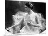 Portrait around, 1900 of the famous Dutch dancer MATA HARI, in a white dress (b/w photo)-null-Mounted Photo