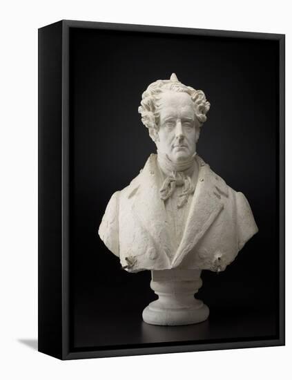 Portrait Bust of François René De Chateaubriand, 1828-1829 (Original Plaster, Pointed for Transfer)-Pierre Jean David d'Angers-Framed Stretched Canvas