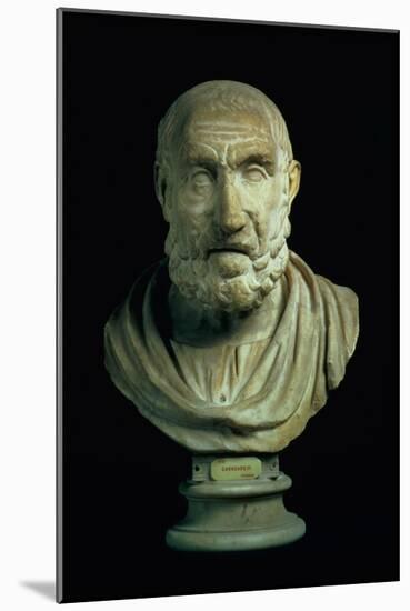 Portrait Bust of Hippocrates, Copy of Greek 4th Century BC Original-null-Mounted Giclee Print