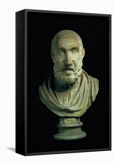 Portrait Bust of Hippocrates, Copy of Greek 4th Century BC Original-null-Framed Stretched Canvas