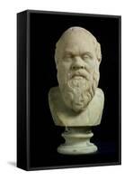 Portrait Bust of Socrates, Copy of Greek Early 4th Century BC Original-null-Framed Stretched Canvas