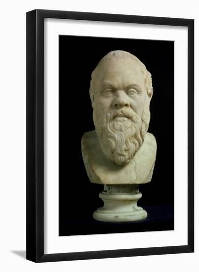 Portrait Bust of Socrates, Copy of Greek Early 4th Century BC Original-null-Framed Giclee Print