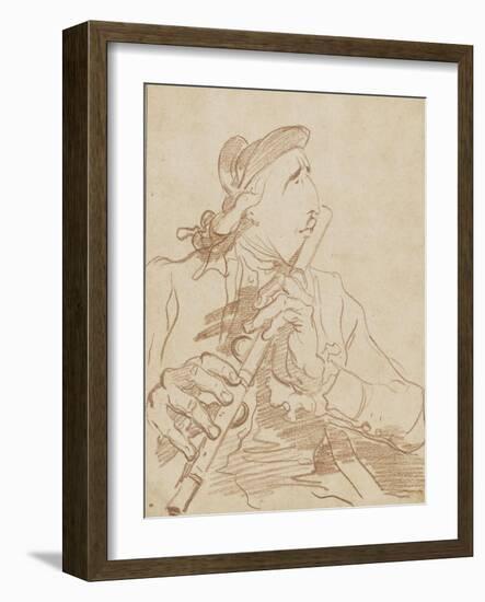 Portrait-charge de Lemonnier jouant de la flûte-Francois Andre Vincent-Framed Giclee Print