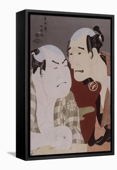 Portrait d'acteur de kabuki (okubi-e) : l'acteur Nakajima Wadaemon, l'acteur Nakamura Konozô-Tôshûsai Sharaku-Framed Stretched Canvas