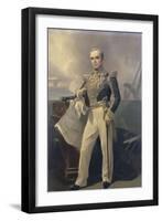 Portrait d'Armand-Joseph, amiral Bruat (1796-1855)- représenté commandant en chef de l'escadre de-Pierre François Eugène Giraud-Framed Giclee Print