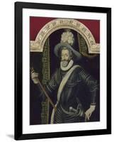 Portrait d'Henri IV en cuirasse et panache blanc, roi de France et de Navarre (1553-1610)-null-Framed Giclee Print