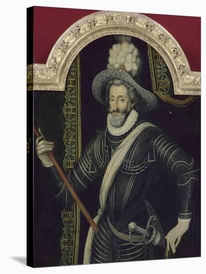 Portrait d'Henri IV en cuirasse et panache blanc, roi de France et de Navarre (1553-1610)-null-Stretched Canvas