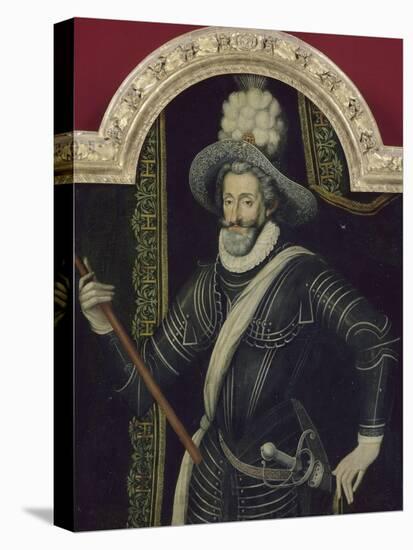 Portrait d'Henri IV en cuirasse et panache blanc, roi de France et de Navarre (1553-1610)-null-Stretched Canvas