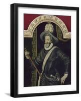 Portrait d'Henri IV en cuirasse et panache blanc, roi de France et de Navarre (1553-1610)-null-Framed Giclee Print