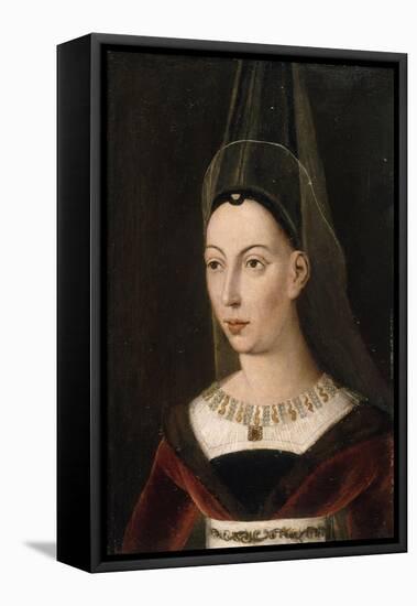 Portrait d'Isabelle de Bourbon, seconde femme de Charles le Téméraire, morte en 1465-null-Framed Stretched Canvas