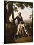 Portrait d'un chasseur avec ses chiens dans un paysage, dit Portrait d'Alexandre Dumas père-Louis Gauffier-Stretched Canvas