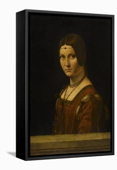 Portrait d'une dame de la cour de Milan, dit à tort "la belle ferronnière"-Léonard de Vinci-Framed Stretched Canvas