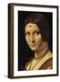 Portrait d'une dame de la cour de Milan, dit à tort "la belle ferronnière"-Léonard de Vinci-Framed Giclee Print