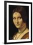 Portrait d'une dame de la cour de Milan, dit à tort "la belle ferronnière"-Léonard de Vinci-Framed Giclee Print