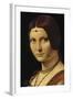 Portrait d'une dame de la cour de Milan, dit à tort "la belle ferronnière"-Léonard de Vinci-Framed Giclee Print