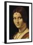 Portrait d'une dame de la cour de Milan, dit à tort "la belle ferronnière"-Léonard de Vinci-Framed Giclee Print