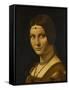 Portrait d'une dame de la cour de Milan, dit à tort "la belle ferronnière"-Léonard de Vinci-Framed Stretched Canvas