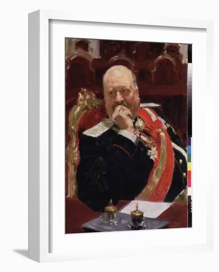 Portrait De Alexei (Aleksei) Pavlovich Ignatiev (1842-1906), Membre Du Conseil D'etat, Ministre De-Ilya Efimovich Repin-Framed Giclee Print