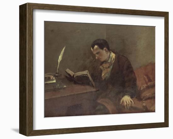 Portrait de Baudelaire-Gustave Courbet-Framed Giclee Print