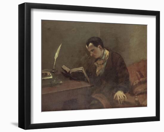 Portrait de Baudelaire-Gustave Courbet-Framed Giclee Print