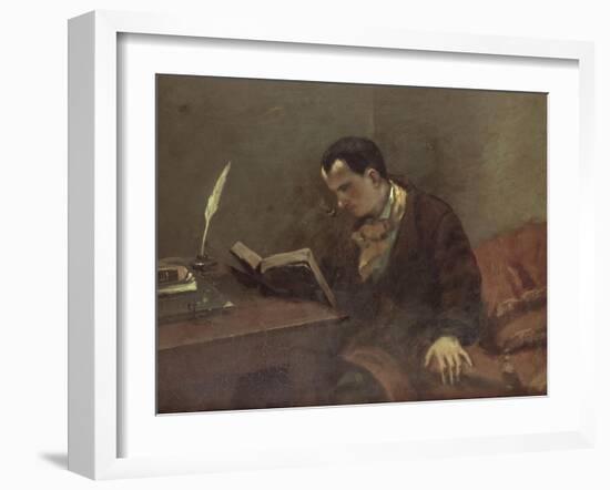 Portrait de Baudelaire-Gustave Courbet-Framed Giclee Print