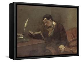 Portrait de Baudelaire-Gustave Courbet-Framed Stretched Canvas