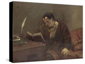 Portrait de Baudelaire-Gustave Courbet-Stretched Canvas