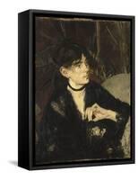 Portrait de Berthe Morisot à l'éventail-Edouard Manet-Framed Stretched Canvas