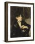 Portrait de Berthe Morisot à l'éventail-Edouard Manet-Framed Giclee Print