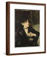 Portrait de Berthe Morisot à l'éventail-Edouard Manet-Framed Giclee Print