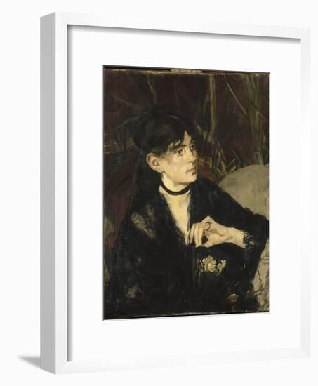 Portrait de Berthe Morisot à l'éventail-Edouard Manet-Framed Giclee Print