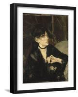 Portrait de Berthe Morisot à l'éventail-Edouard Manet-Framed Giclee Print