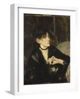 Portrait de Berthe Morisot à l'éventail-Edouard Manet-Framed Giclee Print