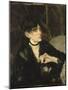 Portrait de Berthe Morisot à l'éventail-Edouard Manet-Mounted Giclee Print