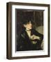 Portrait de Berthe Morisot à l'éventail-Edouard Manet-Framed Giclee Print