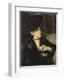 Portrait de Berthe Morisot à l'éventail-Edouard Manet-Framed Giclee Print