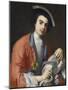 Portrait De Carlo Broschi Dit Farinelli, Chanteur Contralto Et Soprano, Castrat Italien - Portrait-Jacopo Amigoni-Mounted Giclee Print